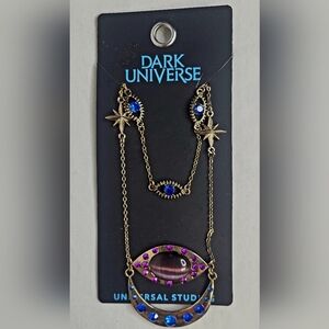 NEW Universal Studios Dark Universe Gold Tone Evil Eye Necklace New On Card